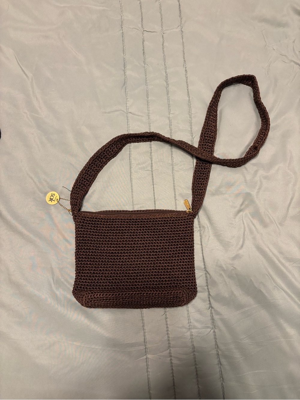Th Sak Brown Crochet Crossbody Bag